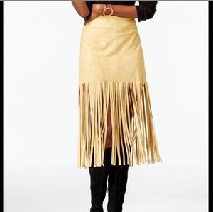 Vakko for INC Fringe suede Skirt NWT Medium